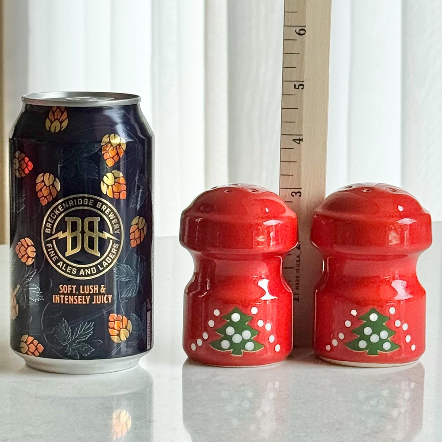 Vintage Waechtersbach Red Christmas Tree Salt and Pepper Shaker Set