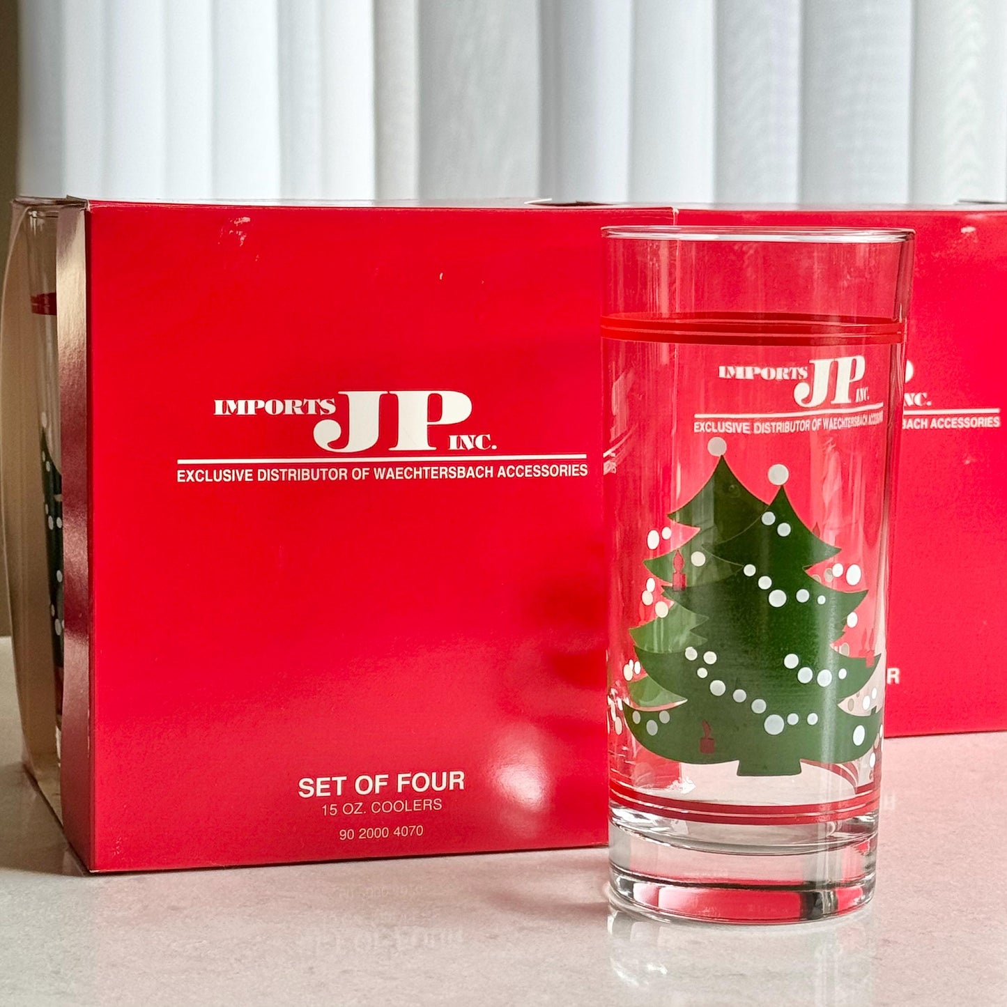 Vintage Waechtersbach Christmas Tree 15 Ounce Cooler Glasses - Set of 12 Tumblers