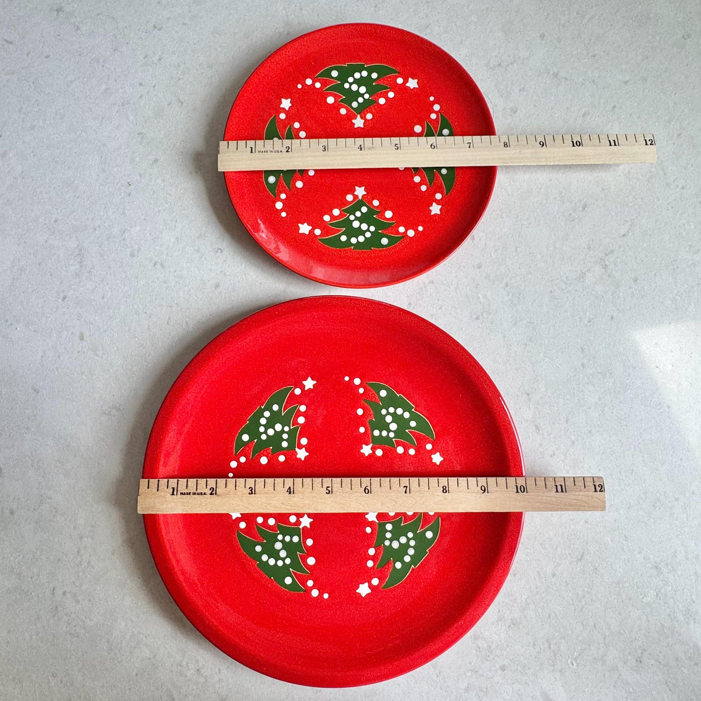 Vintage Waechtersbach Red Christmas Tree Two-Tier Tidbit Tray