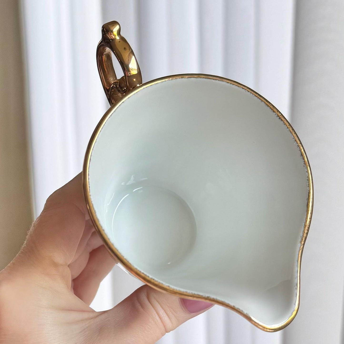 Vintage Ucagco Lusterware Creamer and Open Sugar Set (December / Holly from the Flower of the Month Club)