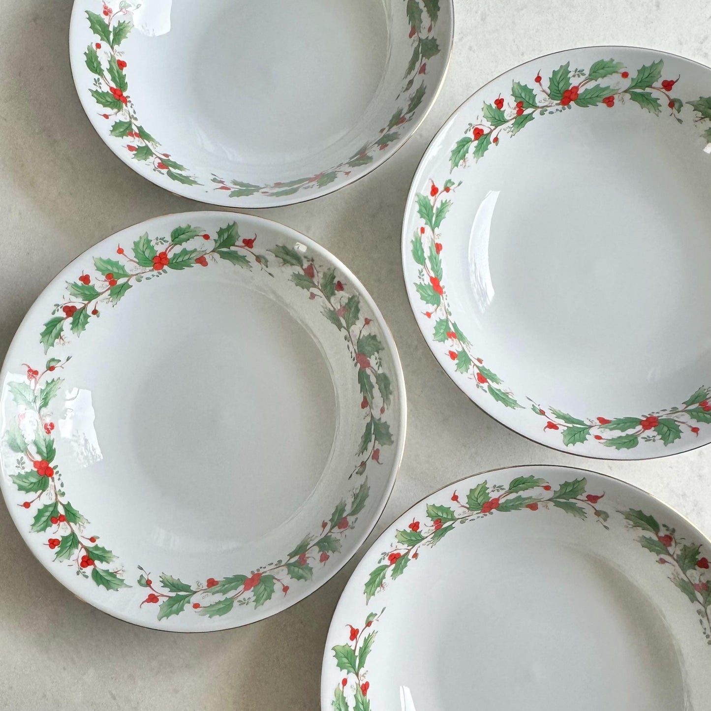 Vintage China Pearl Noel Serving Bowls - 4 Available