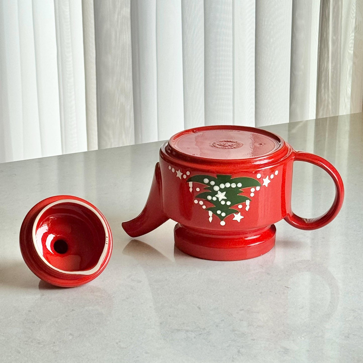 Vintage Waechtersbach Red Christmas Tree Teapot