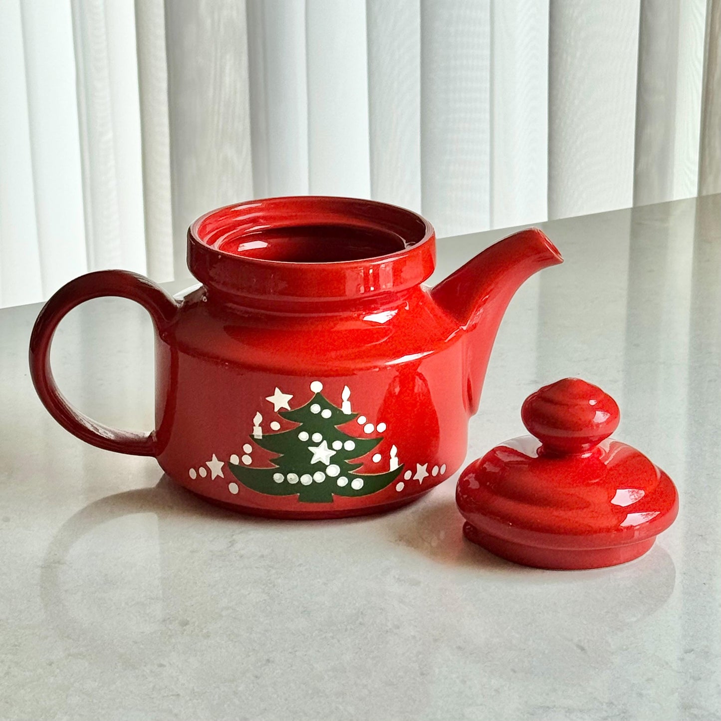 Vintage Waechtersbach Red Christmas Tree Teapot