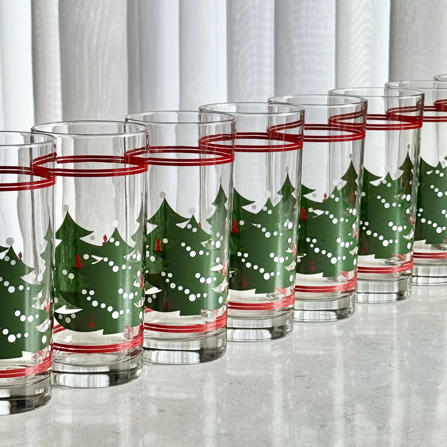 Vintage Waechtersbach Christmas Tree 15 Ounce Cooler Glasses - Set of 12 Tumblers