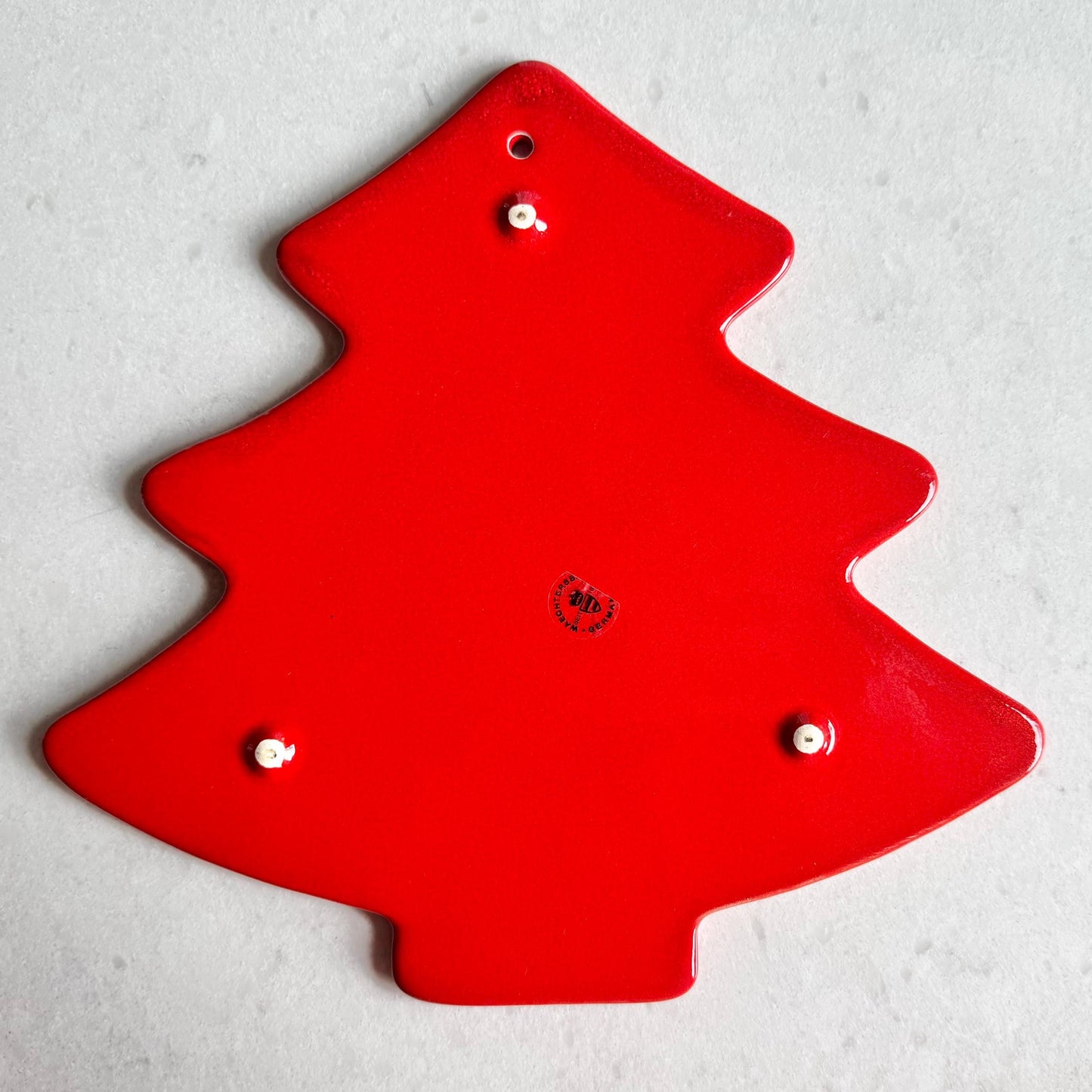 Vintage Waechtersbach Red Christmas Tree Cheese Plate Trivet