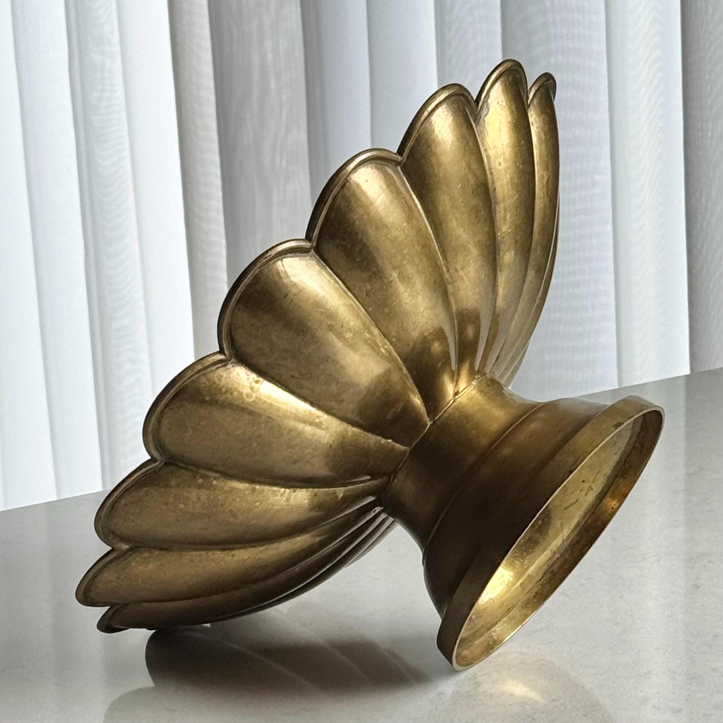 Vintage Large Brass Petal Bowl