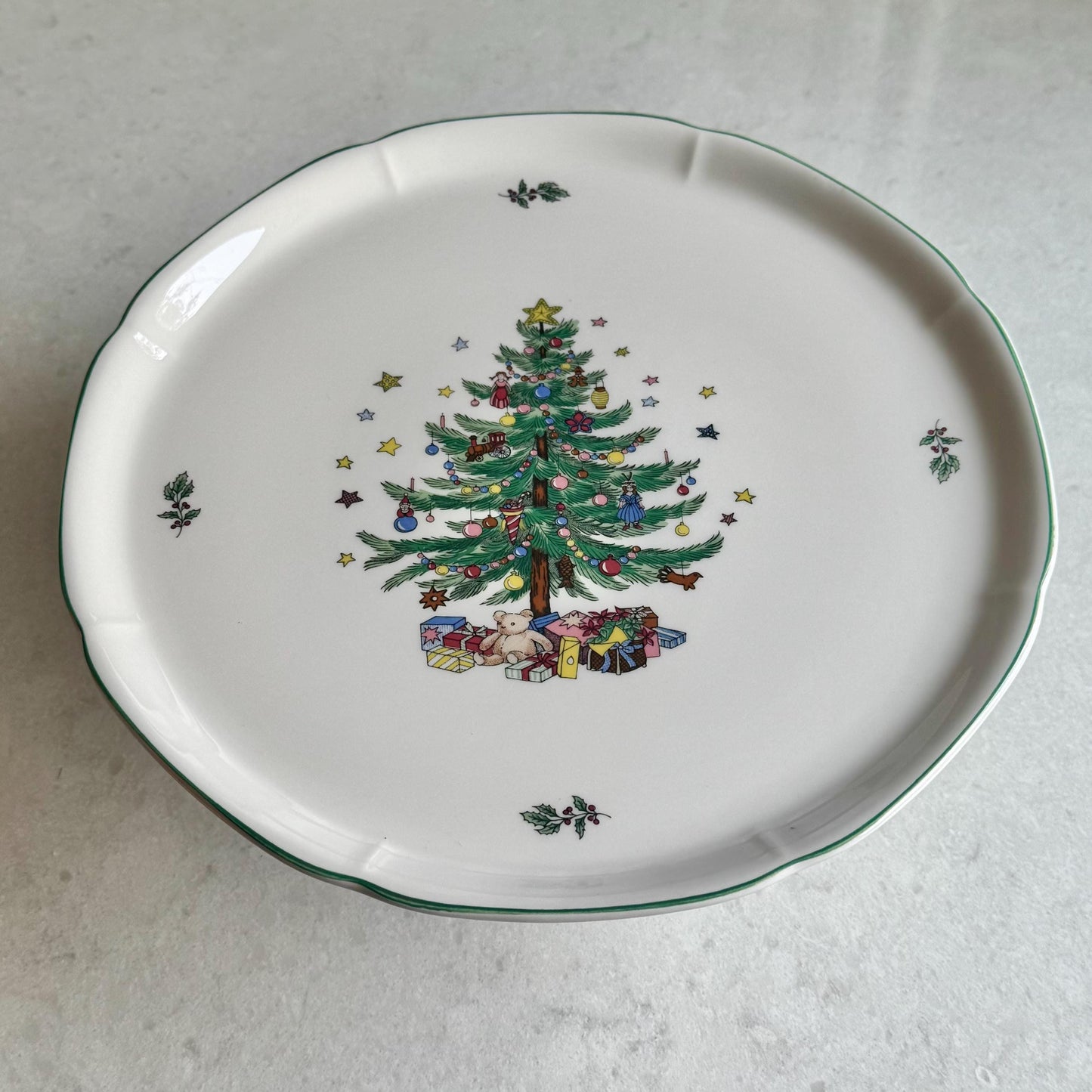 Vintage Nikko Happy Holidays Cake Stand