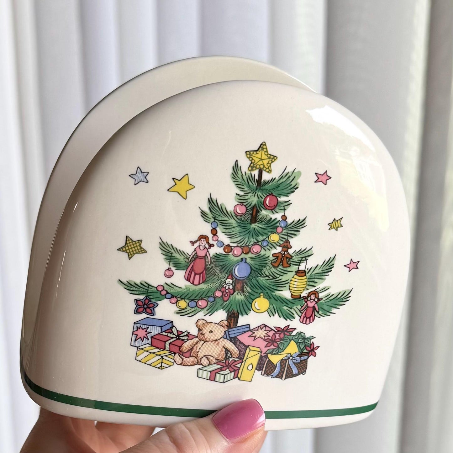 Vintage Nikko Happy Holidays Napkin Holder