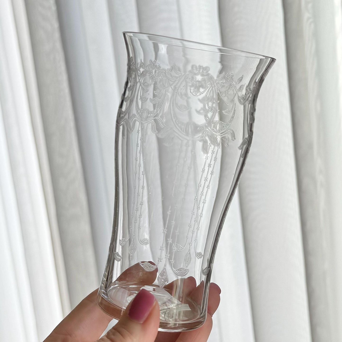 Vintage Etched Glasses - Set of 6 Tumblers