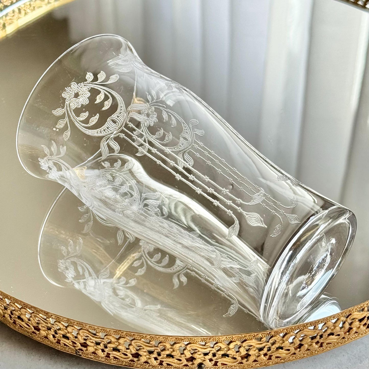 Vintage Etched Glasses - Set of 6 Tumblers