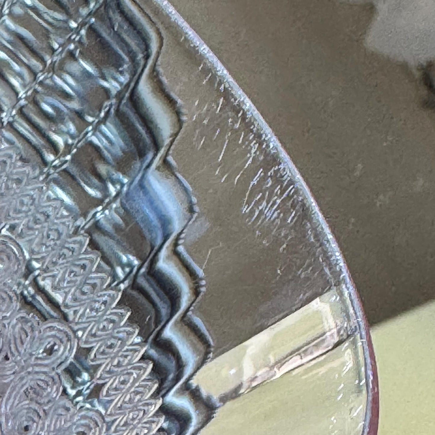 Vintage Pink Needle Etched Optic Panel Glasses - Set of 6