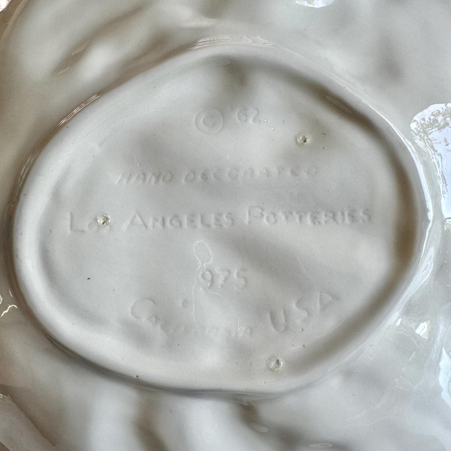 Vintage Los Angeles Pottery Large Dip and Chip/Veggie Platter
