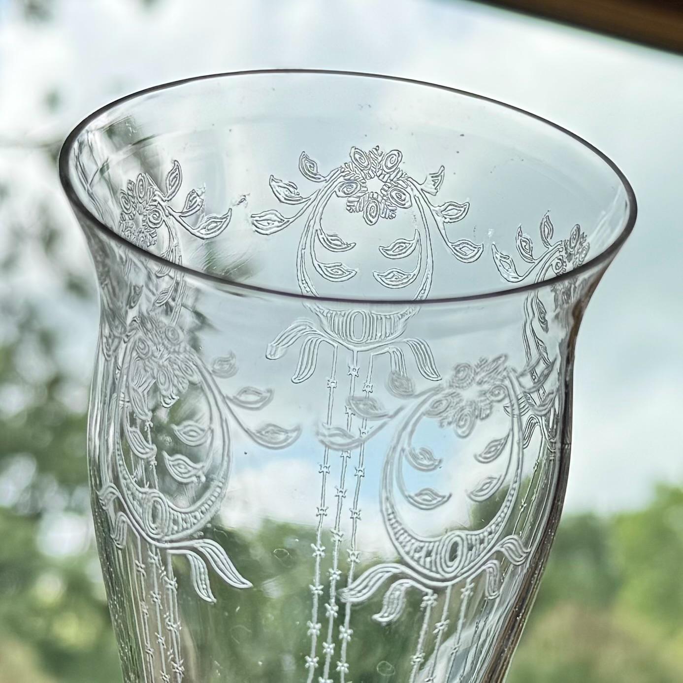 Vintage Etched Glasses - Set of 6 Tumblers