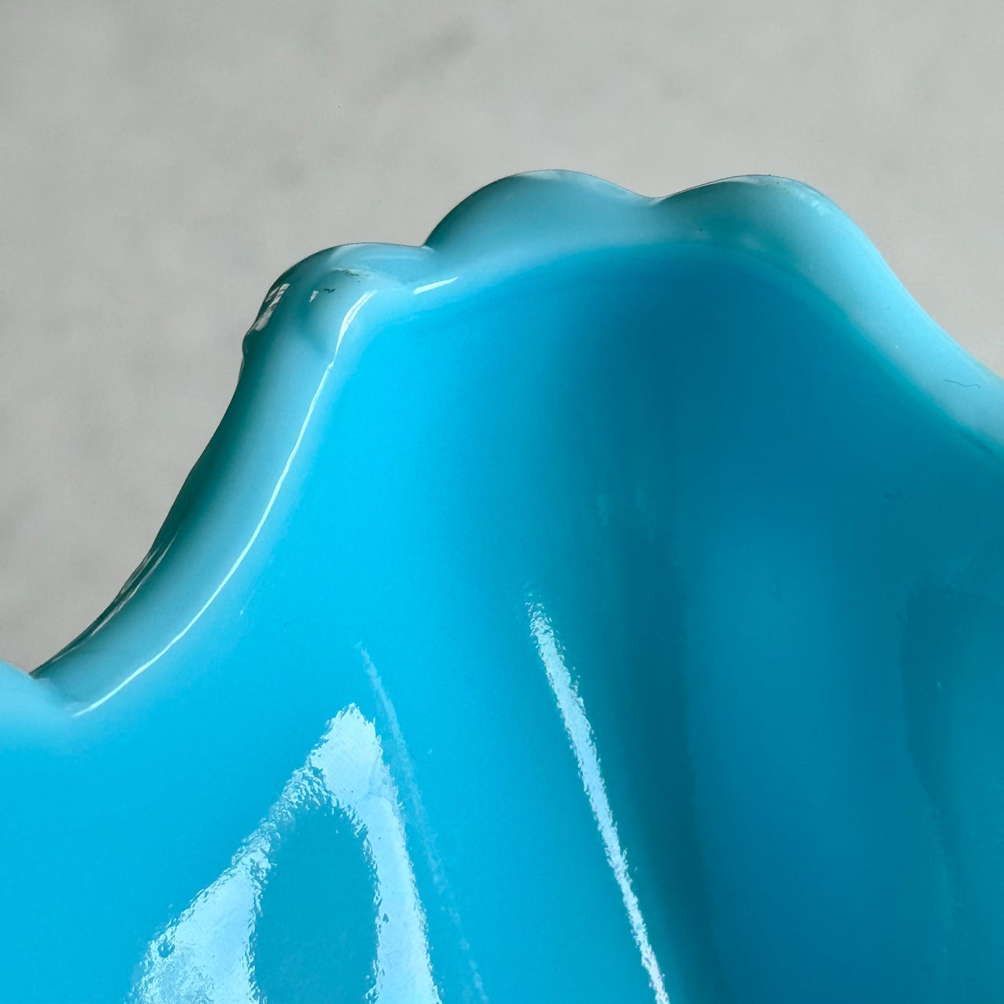 Vintage Portieux Vallerysthal Opaline Blue Pedestal Dish