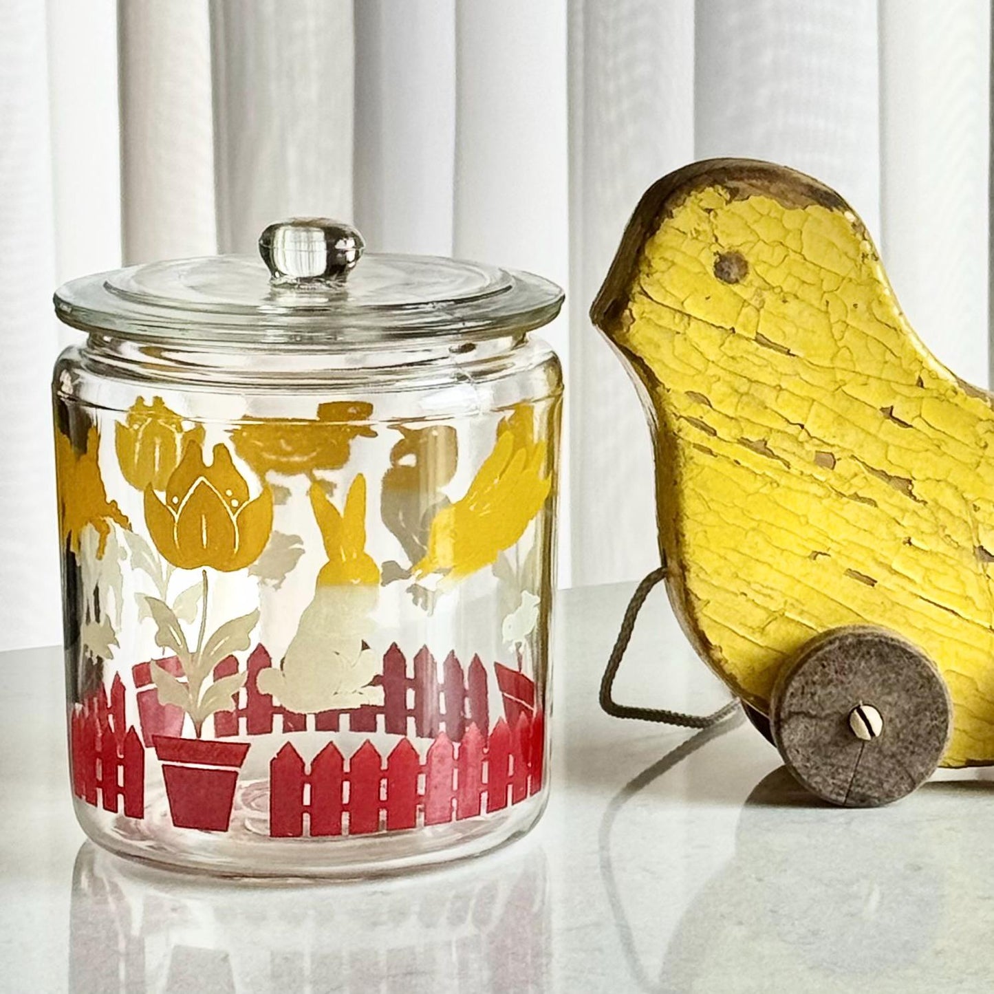 Vintage Anchor Hocking Covered Jar