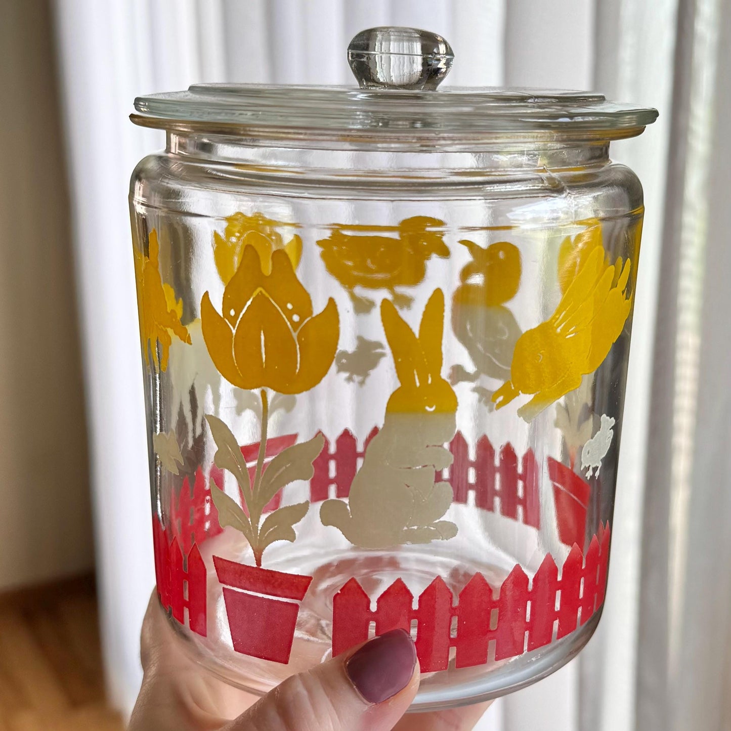 Vintage Anchor Hocking Covered Jar