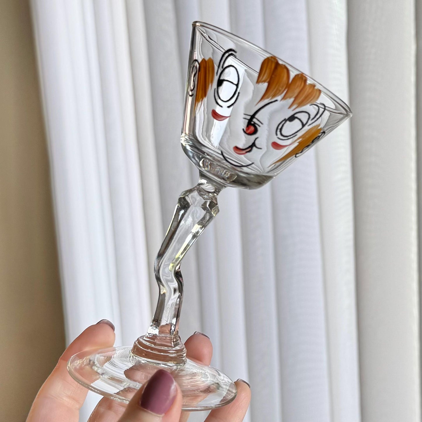 Vintage Gay Fad Studios Tipsy Beau Brummel Martini Cocktail Glasses - Set of 7