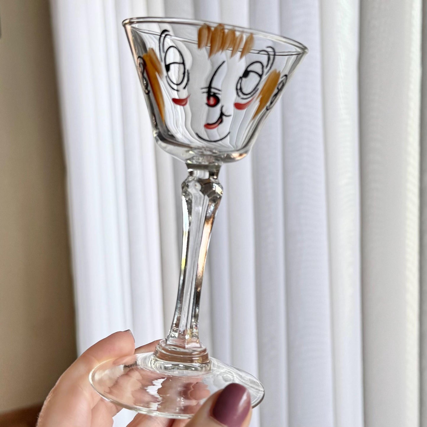Vintage Gay Fad Studios Tipsy Beau Brummel Martini Cocktail Glasses - Set of 7