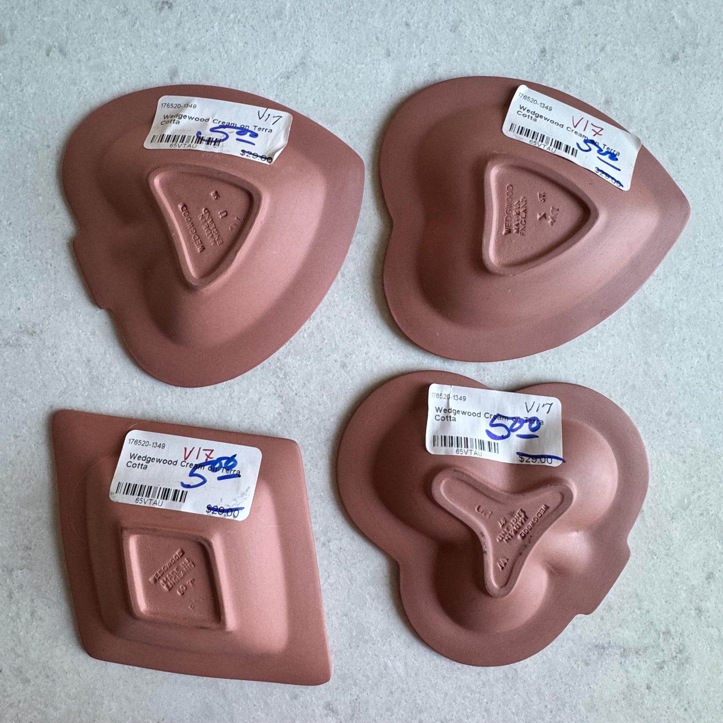 Vintage Wedgwood Cream on Terra Cotta Bridge Set - 4 Pieces