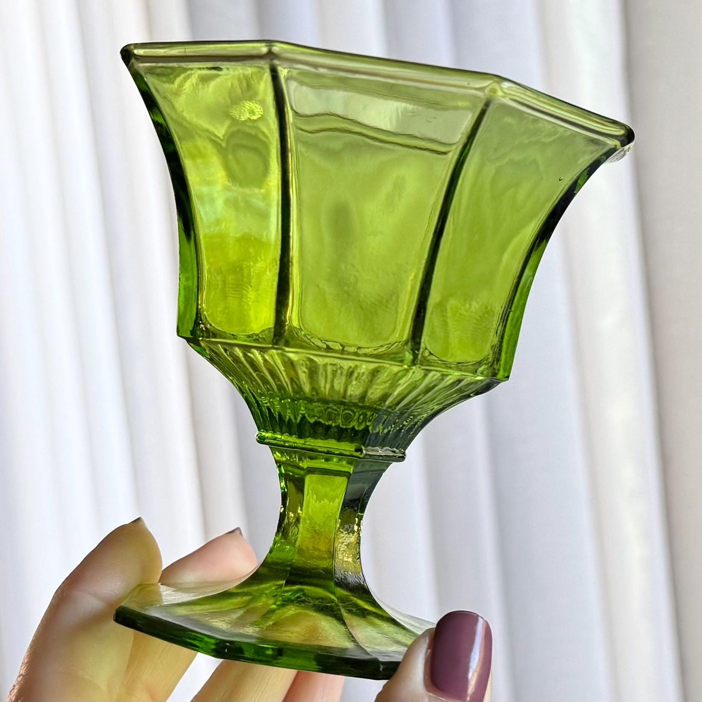 Vintage Independence Glass Octagonal Champagne Glasses / Sherbet Dishes - Set of 4