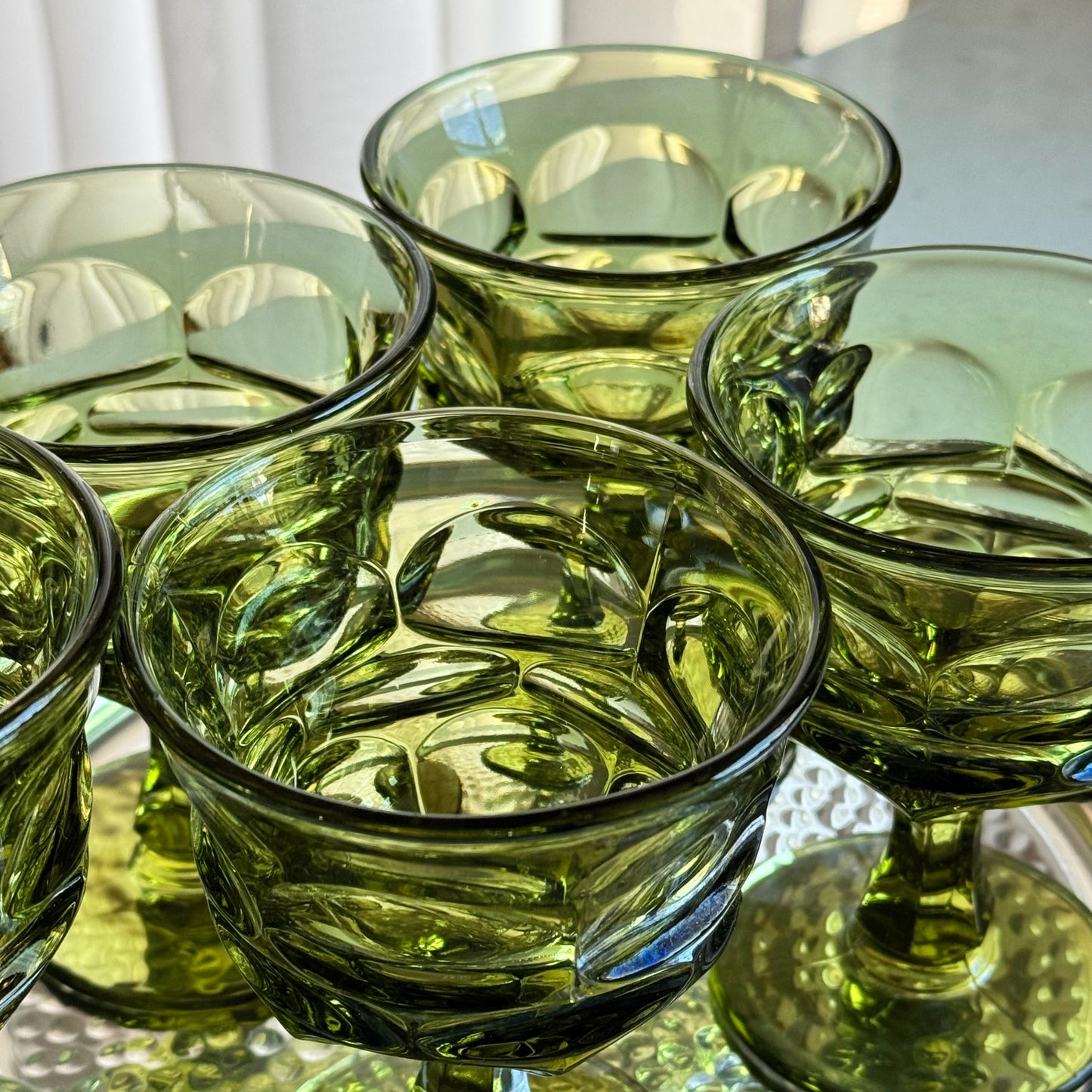 Vintage Fostoria Argus Green Glasses (circa 1963 - 1982) - Set of 6