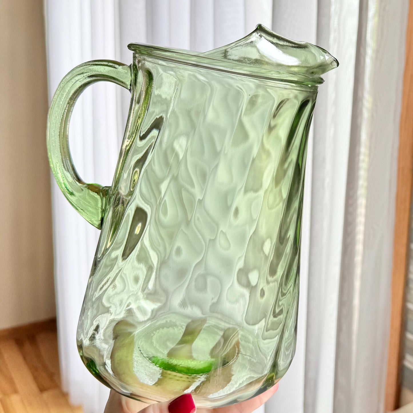 Vintage Green Swirl Pitcher