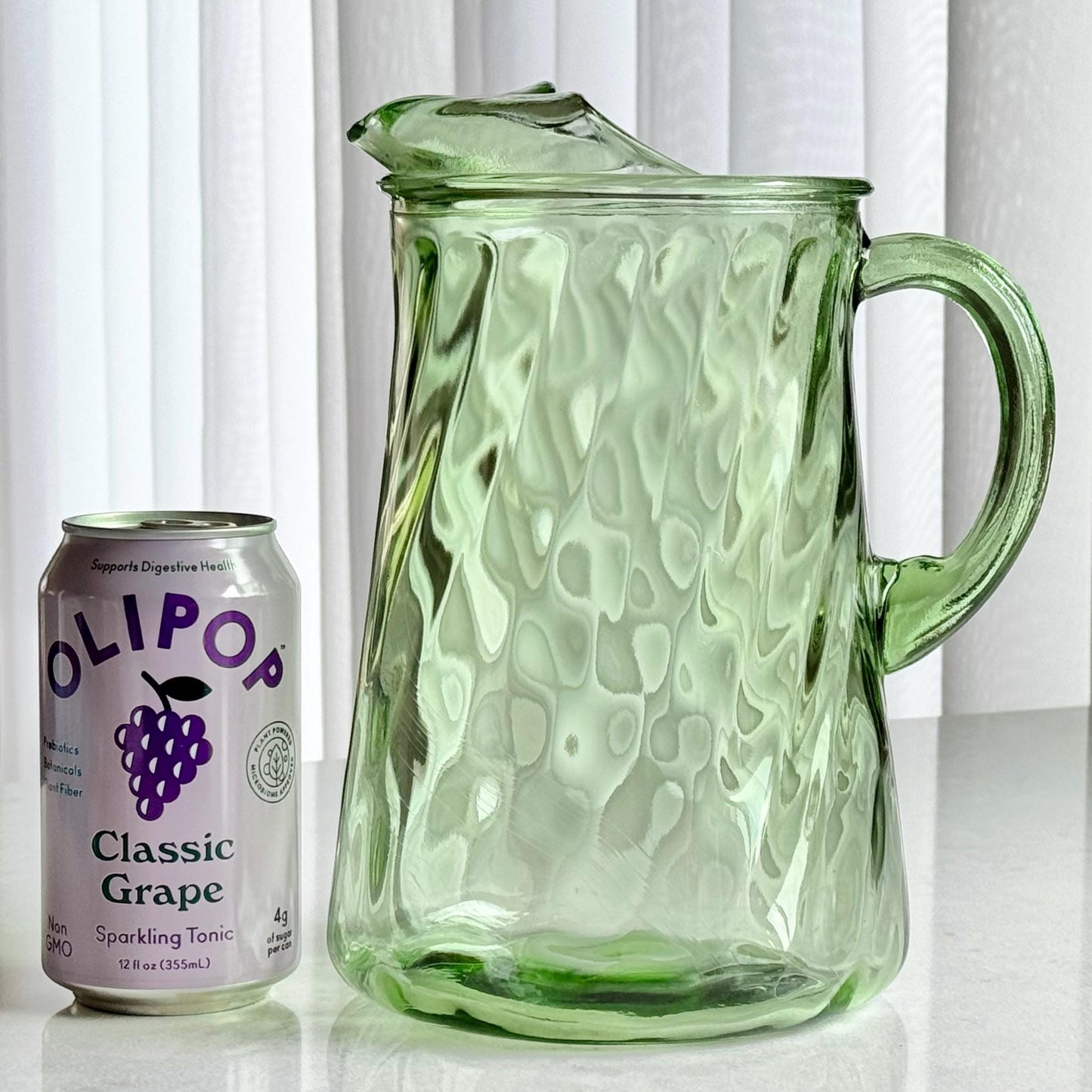 Vintage Green Swirl Pitcher