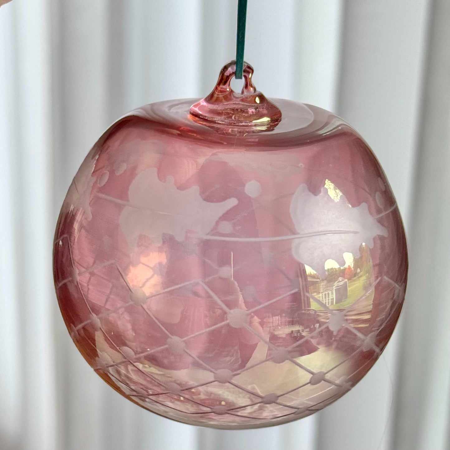 Vintage Norwood Glass Cranberry Cut-to-Clear Ornaments - Set of 6