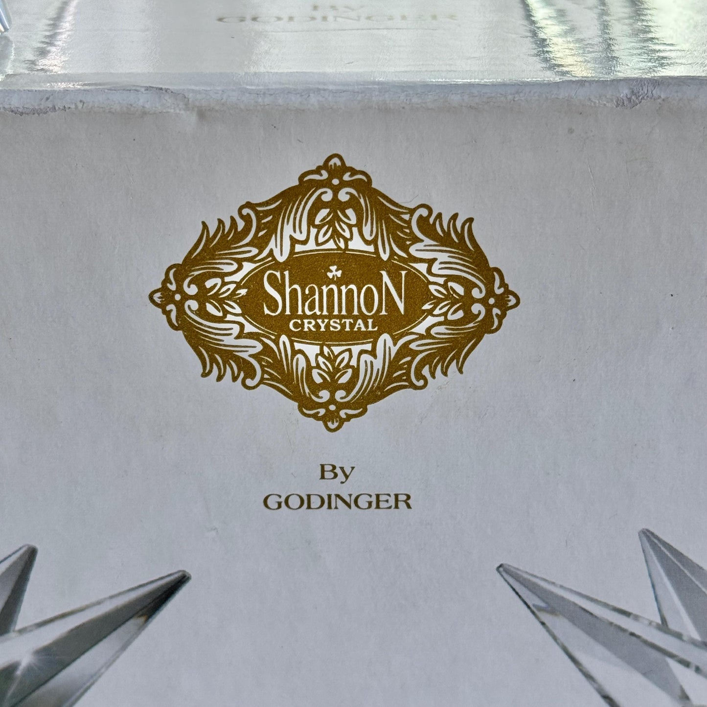 Vintage Godinger Shannon Crystal Moravian Star Candlestick Holders  - Set of 2