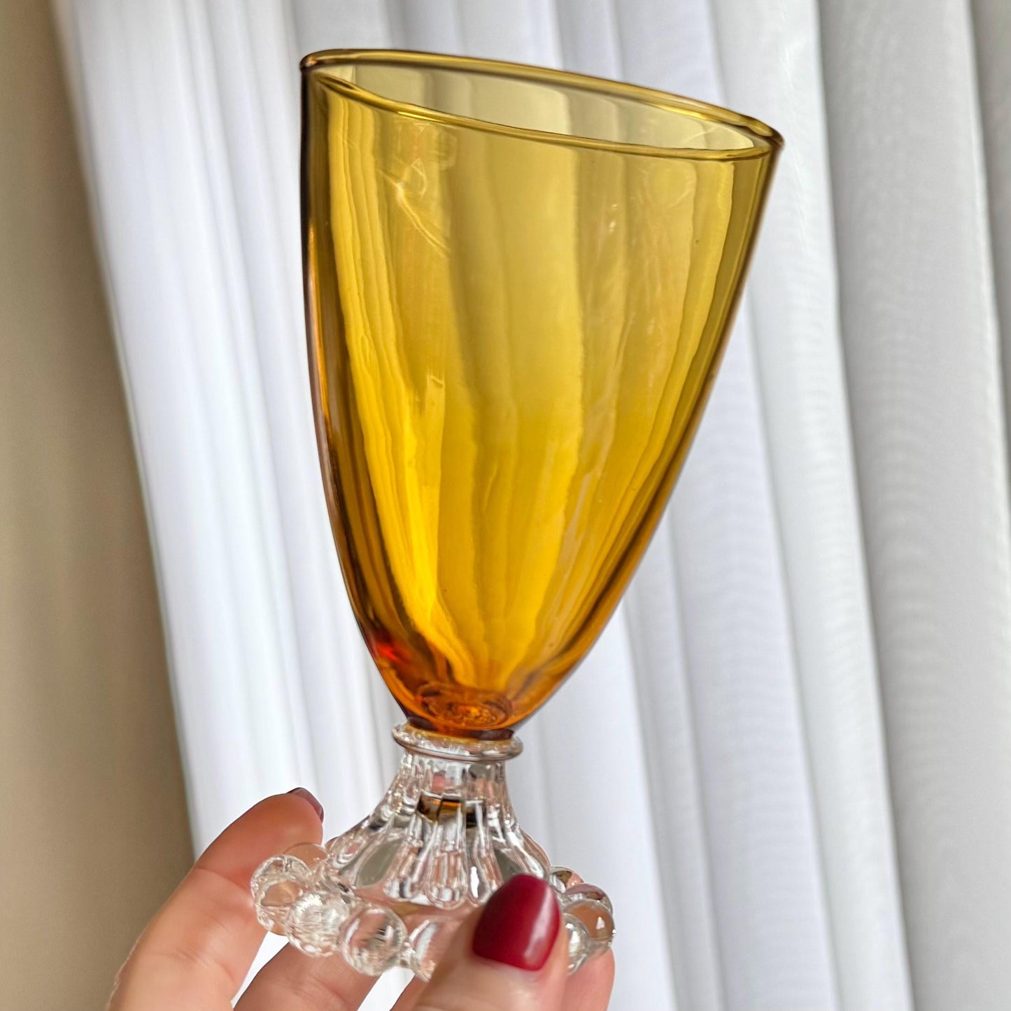 Vintage Anchor Hocking Berwick Boopie Amber Bubble Glasses - Set of 10