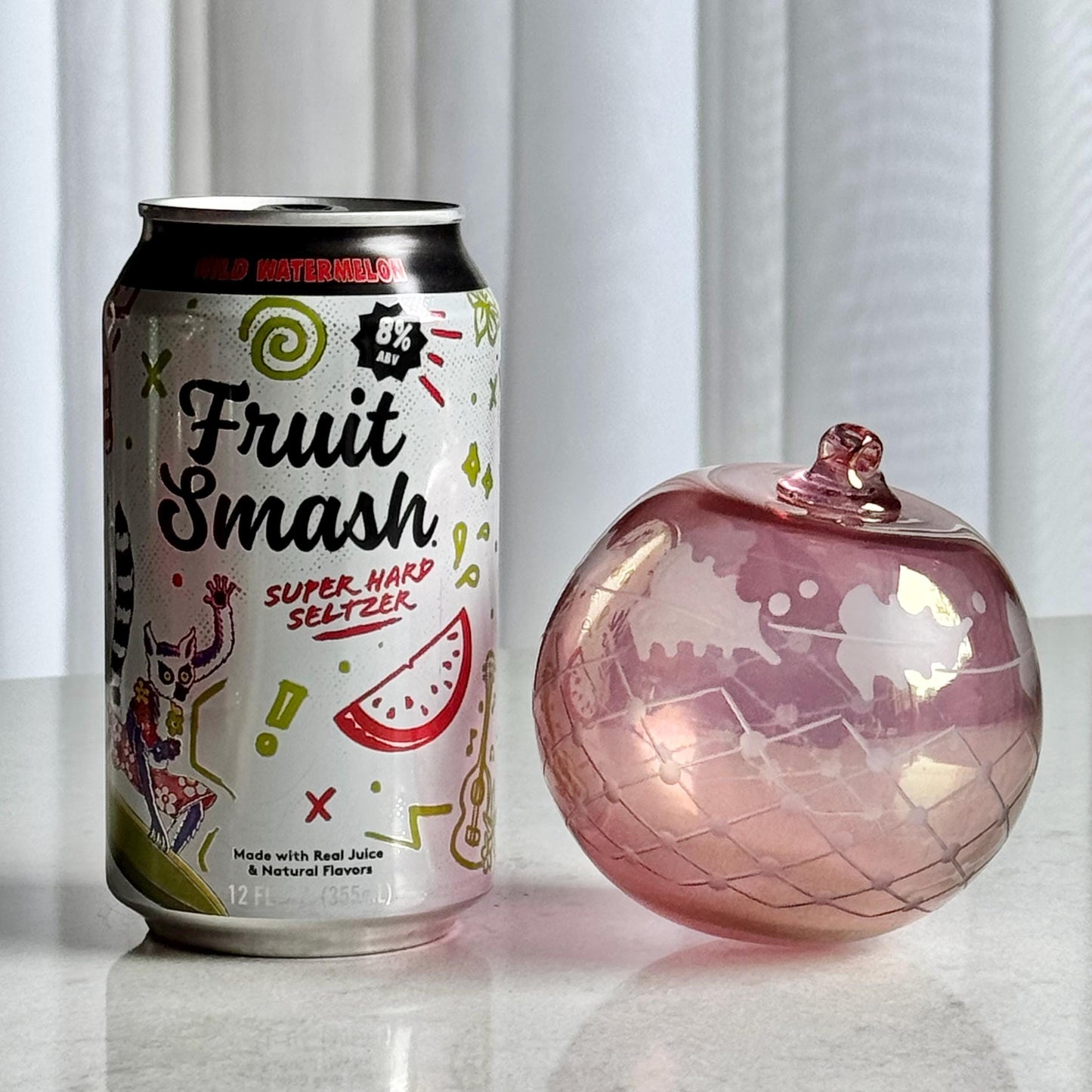 Vintage Norwood Glass Cranberry Cut-to-Clear Ornaments - Set of 6