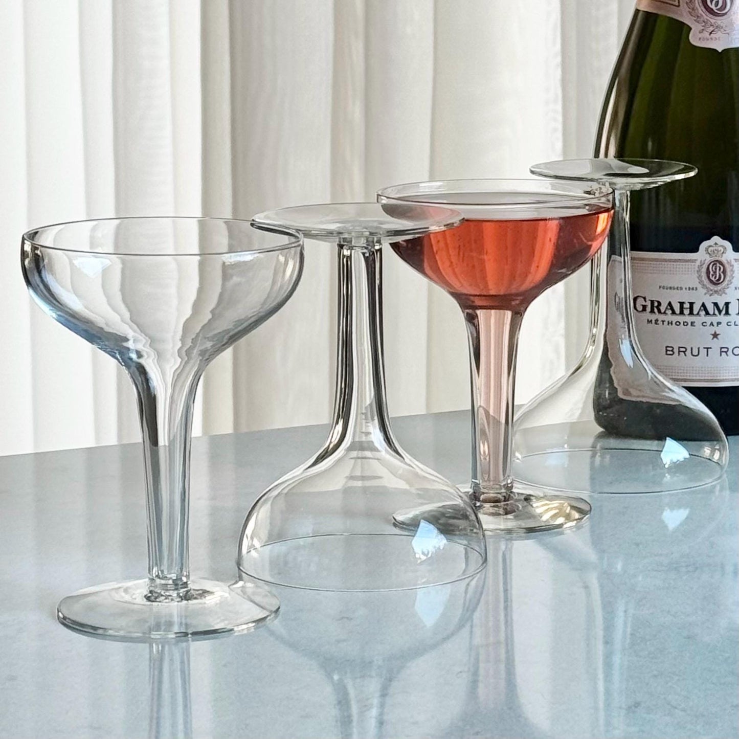 Vintage Hollow Stem Glasses - Set of 4