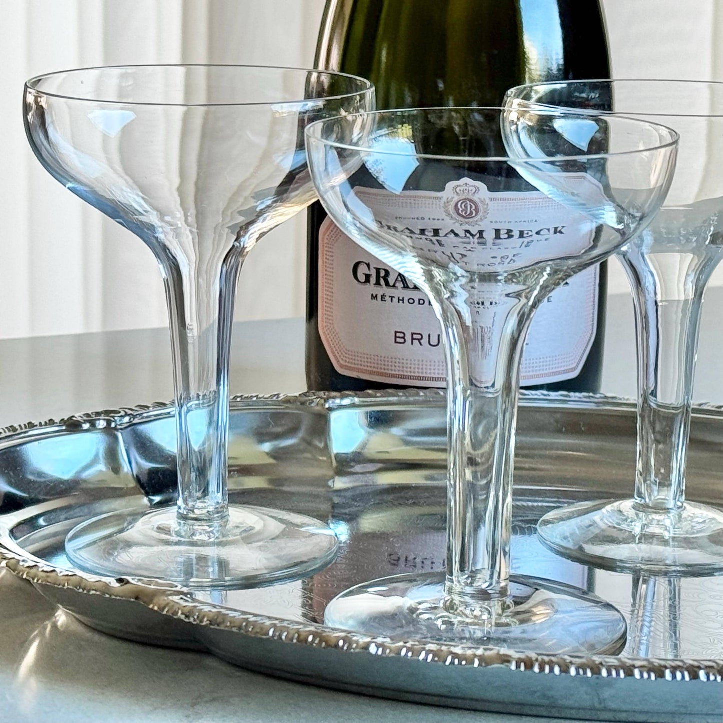 Vintage Hollow Stem Glasses - Set of 4