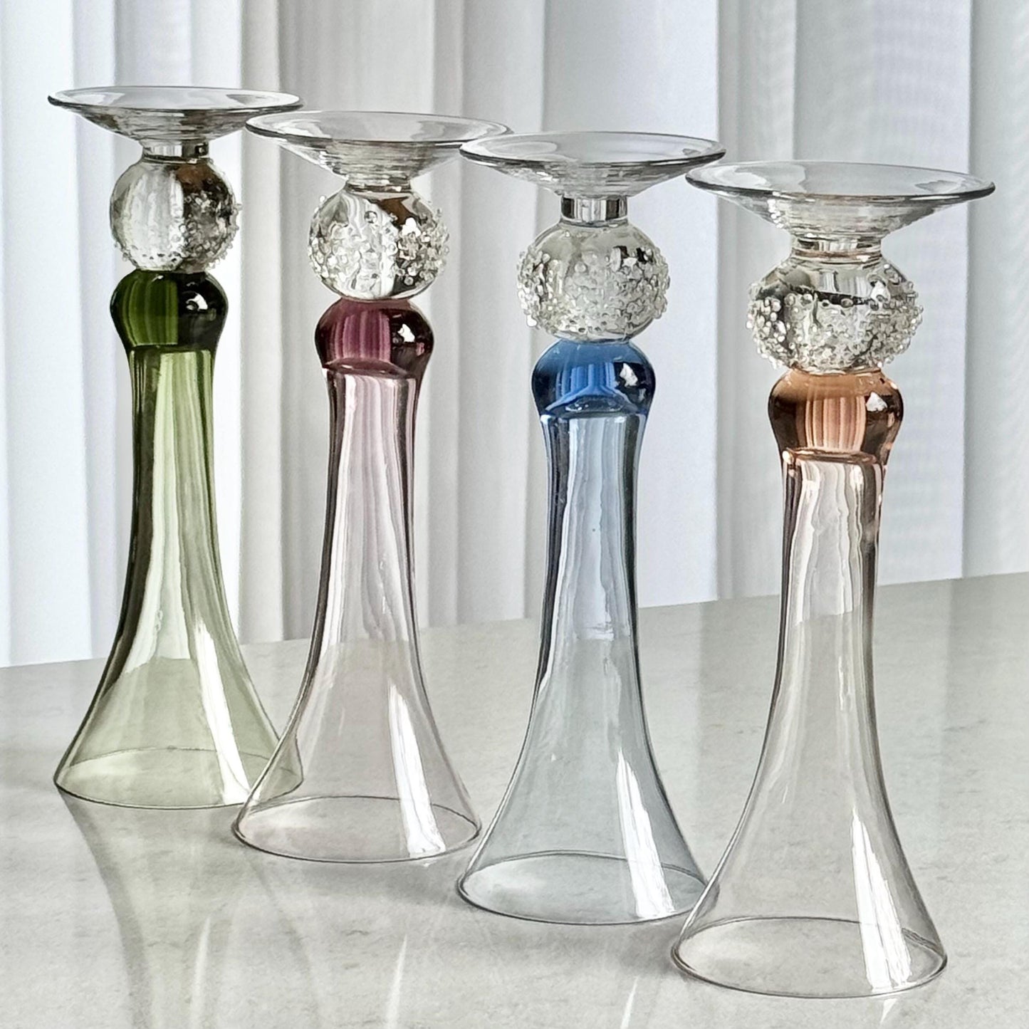 Vintage Bombay Le Vigneron Fluted Glasses - Set of 4