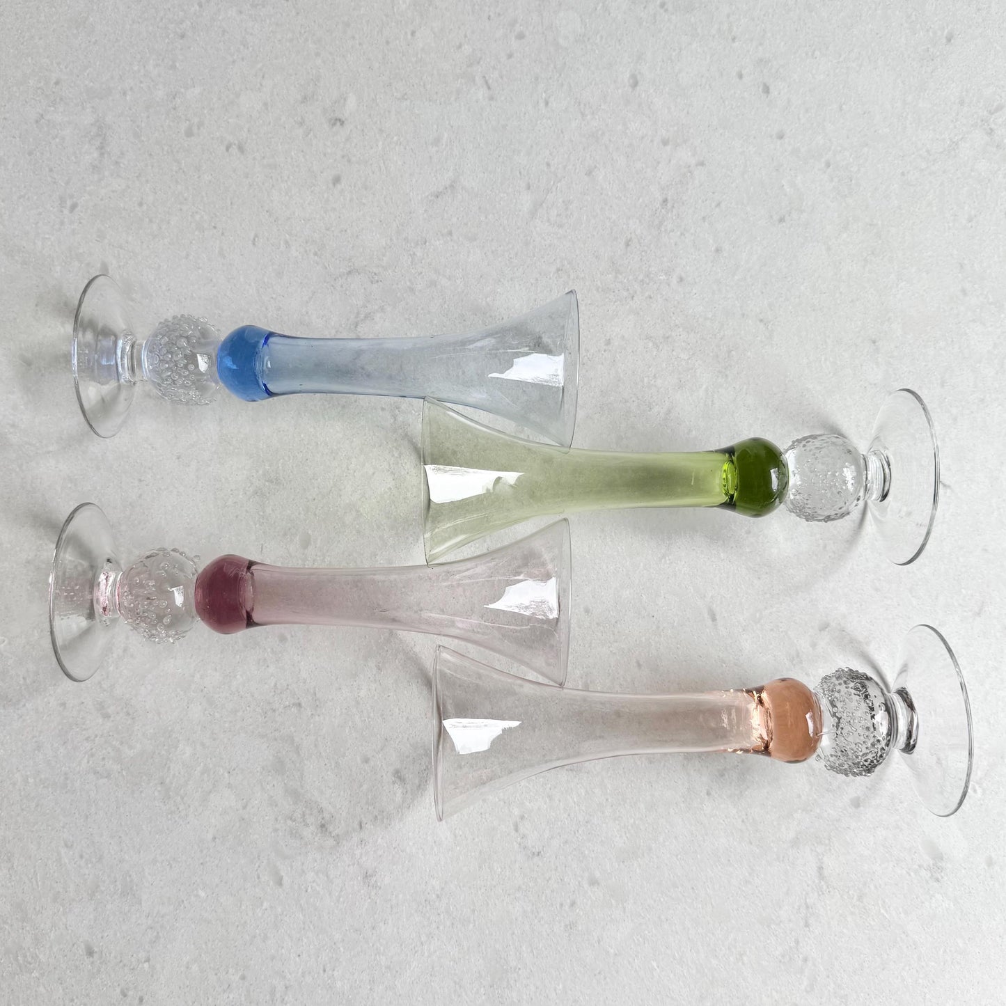 Vintage Bombay Le Vigneron Fluted Glasses - Set of 4