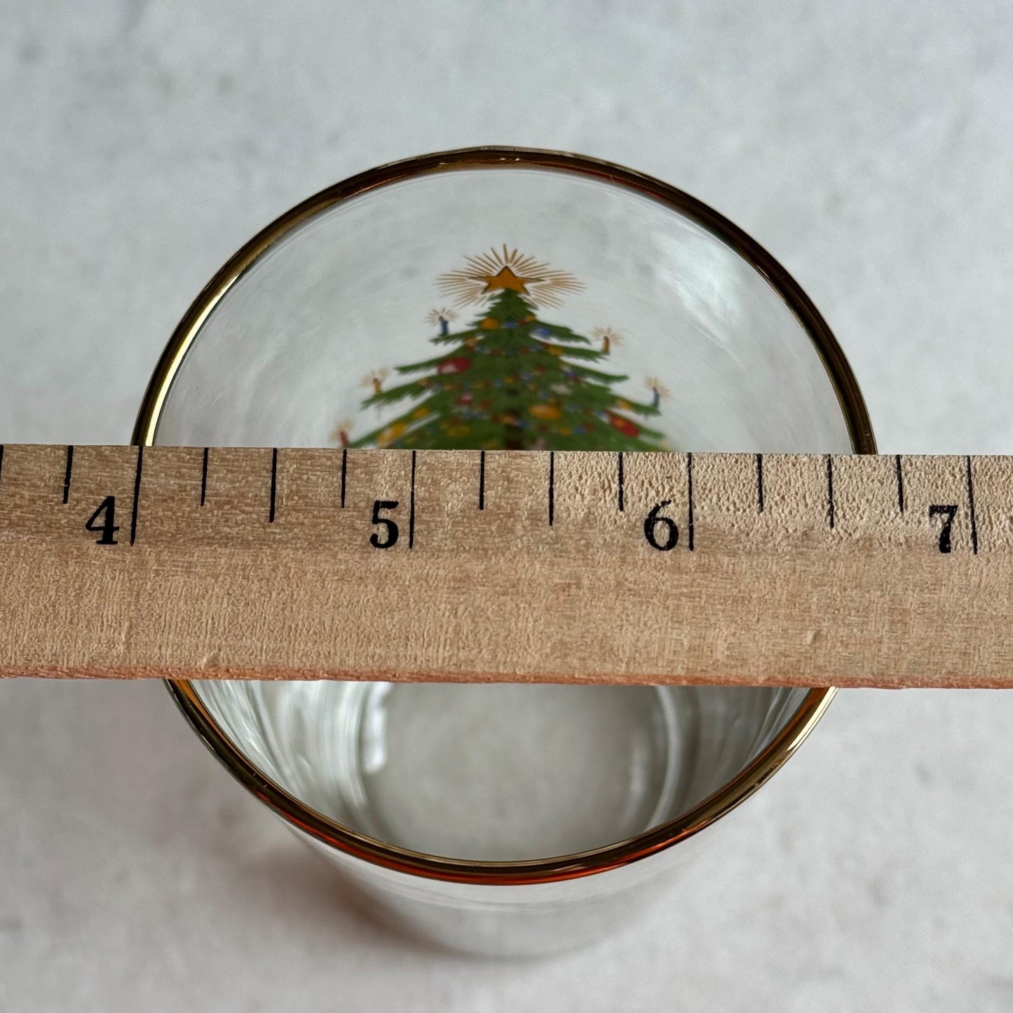 Vintage Christmas Moderne Old Fashioned Christmas Tree 12 Ounce Glasses - Set of 6 Tumblers