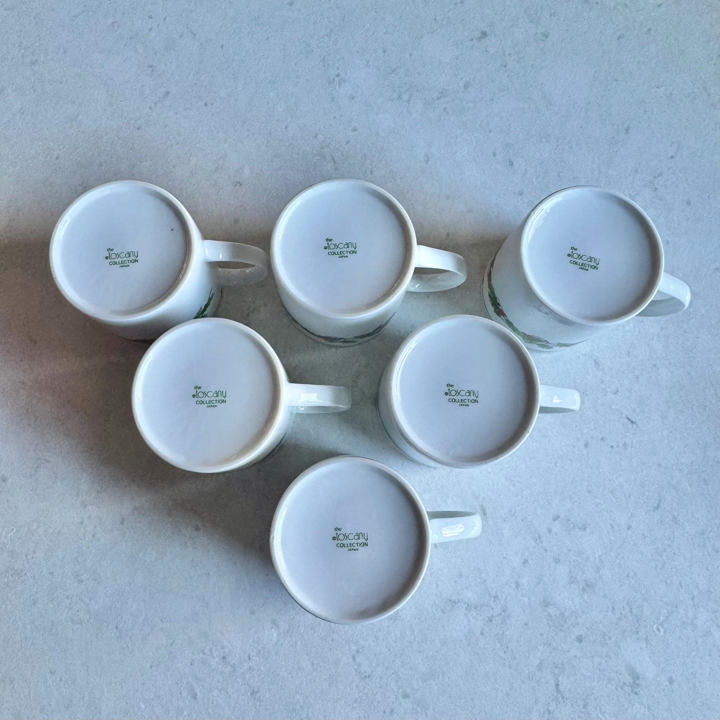 Vintage Toscany Holly and Berries Mugs - Set of 6