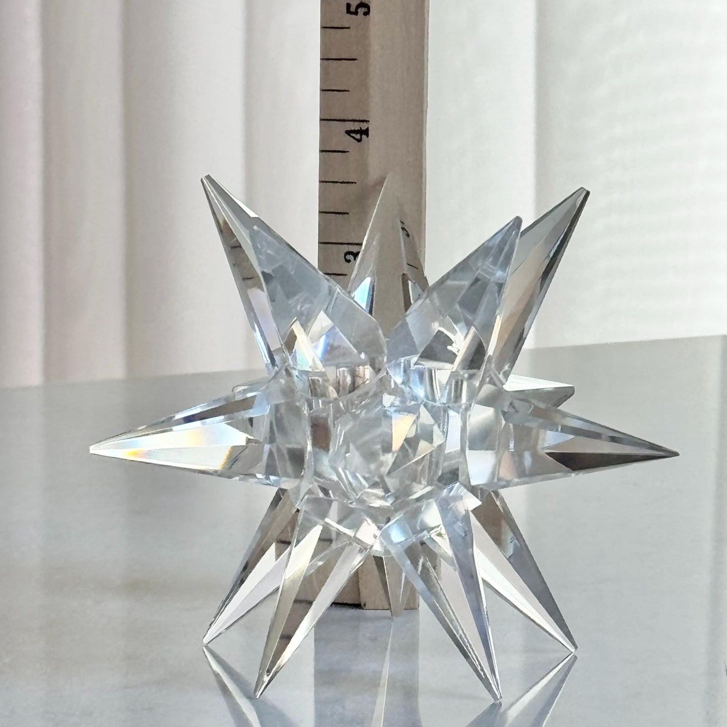 Vintage Godinger Shannon Crystal Moravian Star Candlestick Holders  - Set of 2