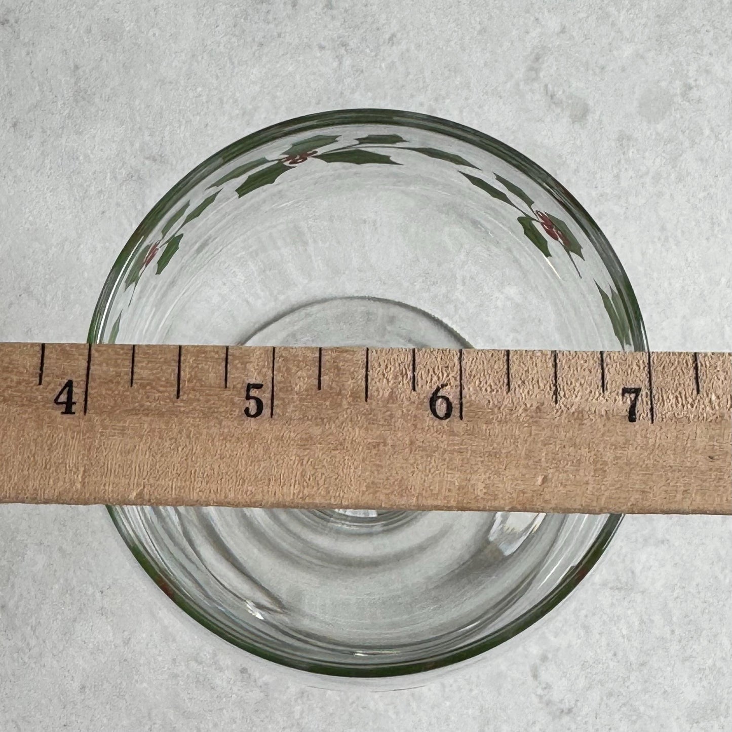 Vintage Libbey Holiday Holly Glasses - Set of 7 Goblets