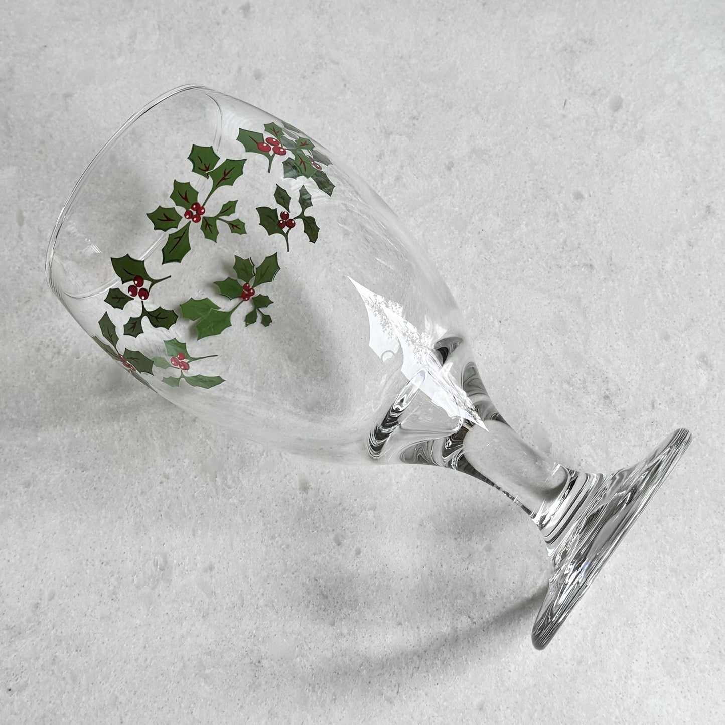 Vintage Libbey Holiday Holly Glasses - Set of 7 Goblets