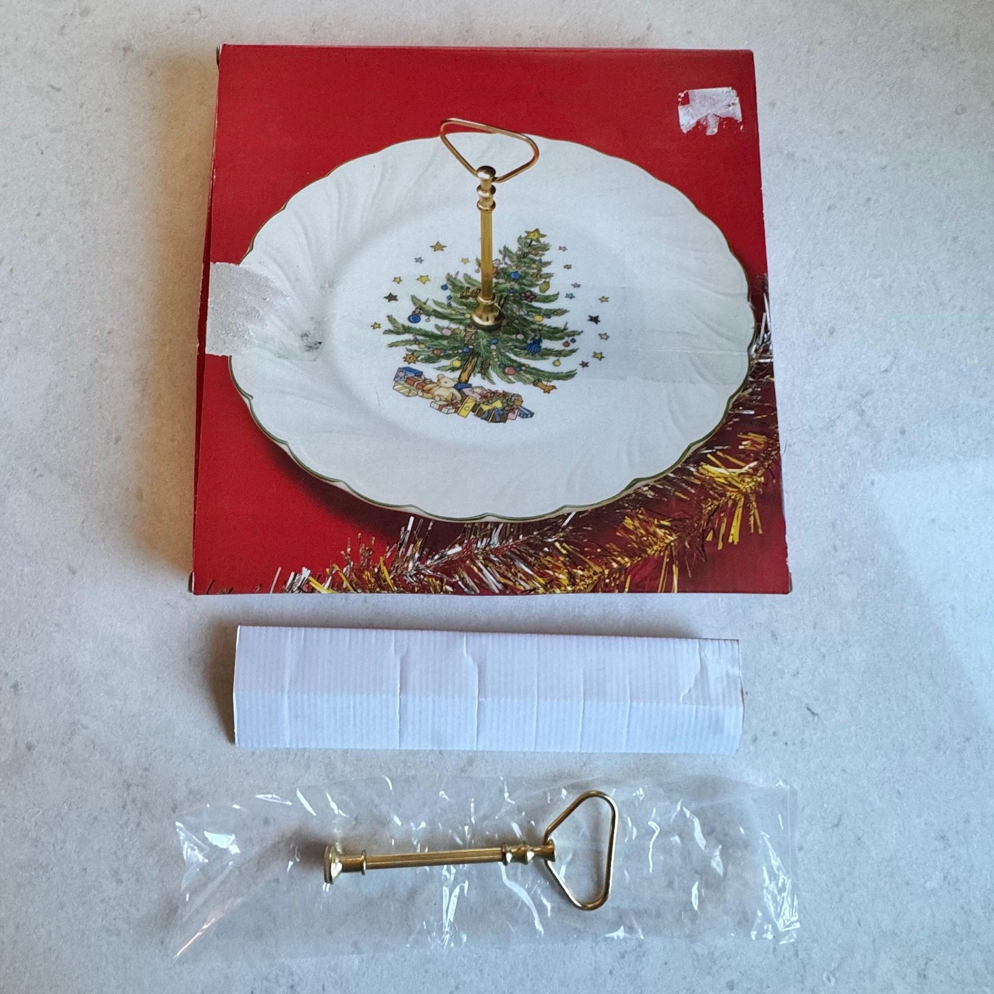 Vintage Nikko Happy Holidays Serving Tray with Handle