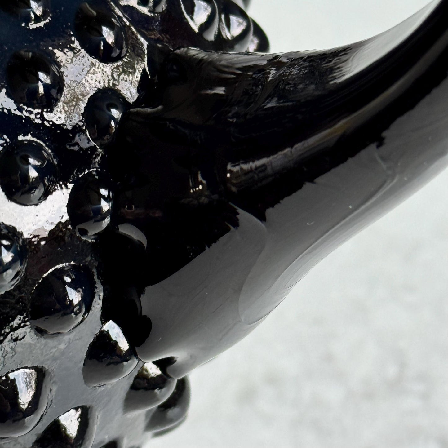 Indiana Glass Tiara Exclusives Black Hobnail Pitcher and 4 Tumblers  (circa 1975)