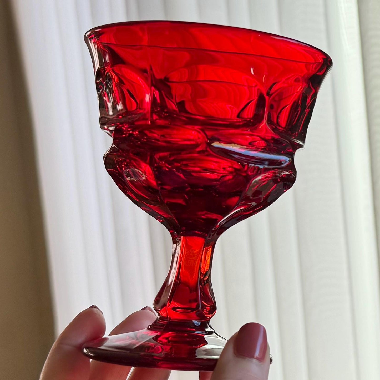 Vintage Fostoria Argus Ruby Red Glasses (circa 1964 - 1982) - Set of 8 Coupes
