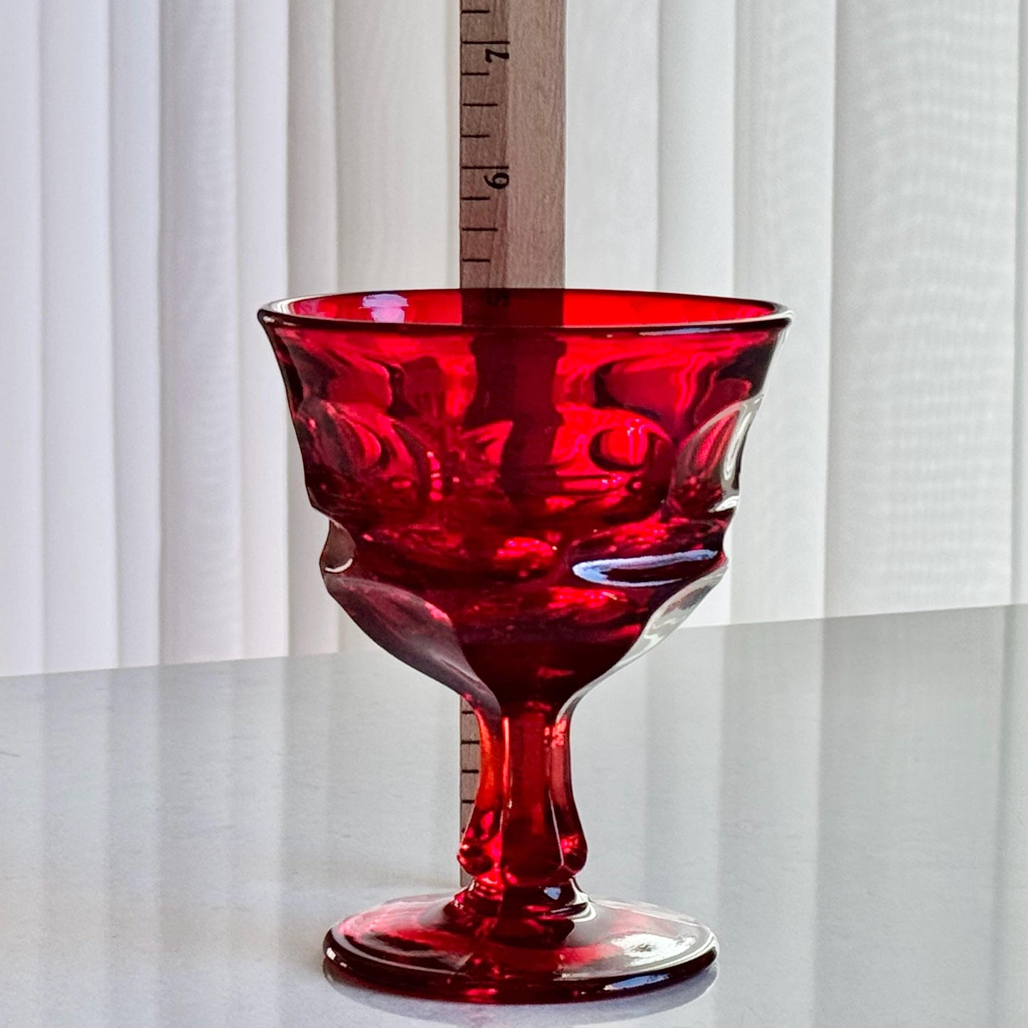 Vintage Fostoria Argus Ruby Red Glasses (circa 1964 - 1982) - Set of 8 Coupes