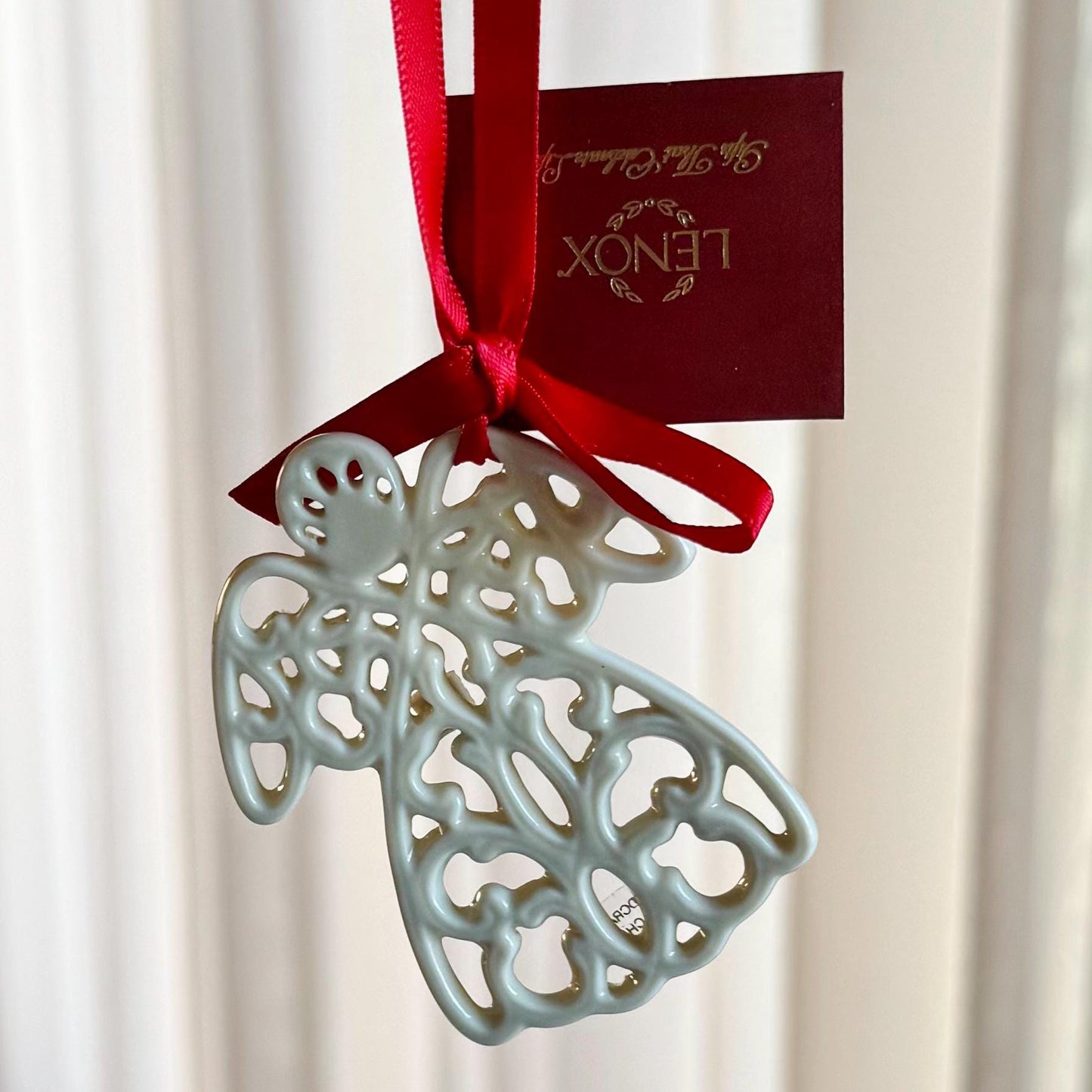 Vintage Lenox Pierced Angel Charm Ornaments - Set of 4