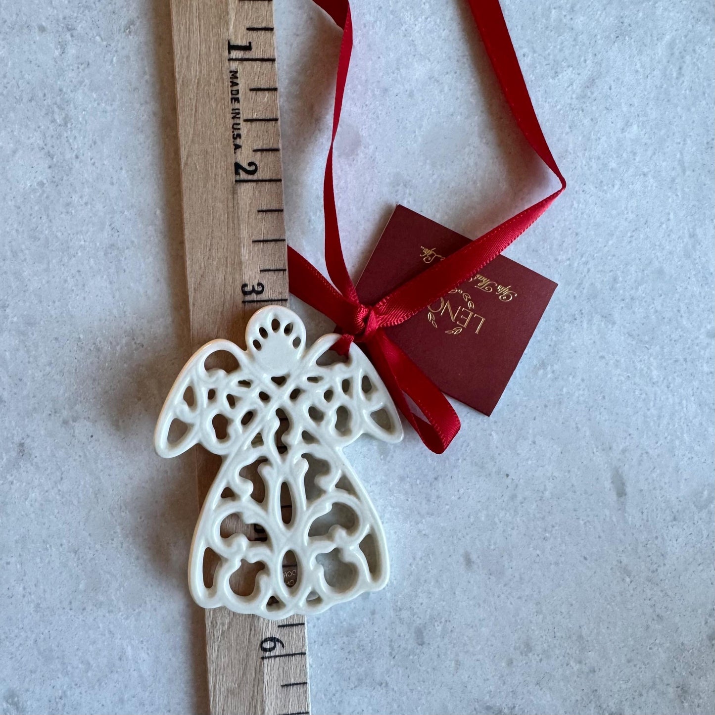 Vintage Lenox Pierced Angel Charm Ornaments - Set of 4
