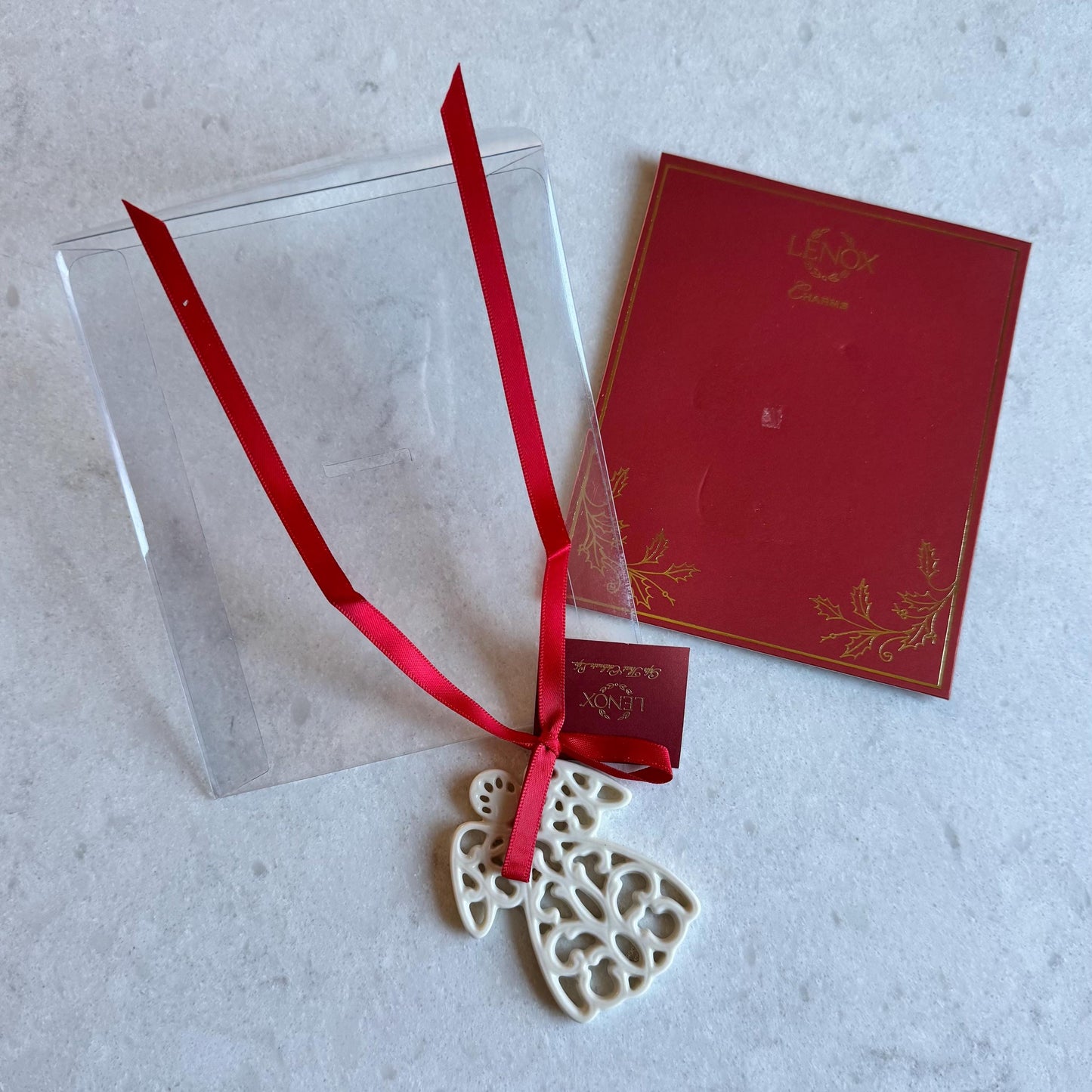 Vintage Lenox Pierced Angel Charm Ornaments - Set of 4