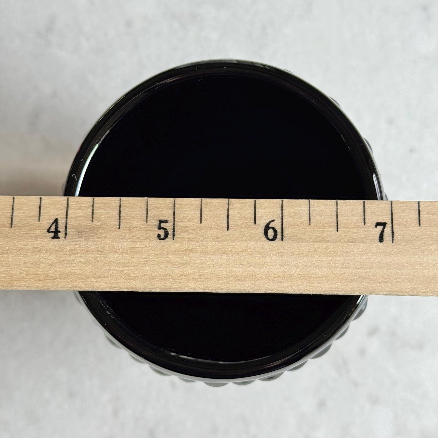 Indiana Glass Tiara Exclusives Black Hobnail Pitcher and 4 Tumblers  (circa 1975)