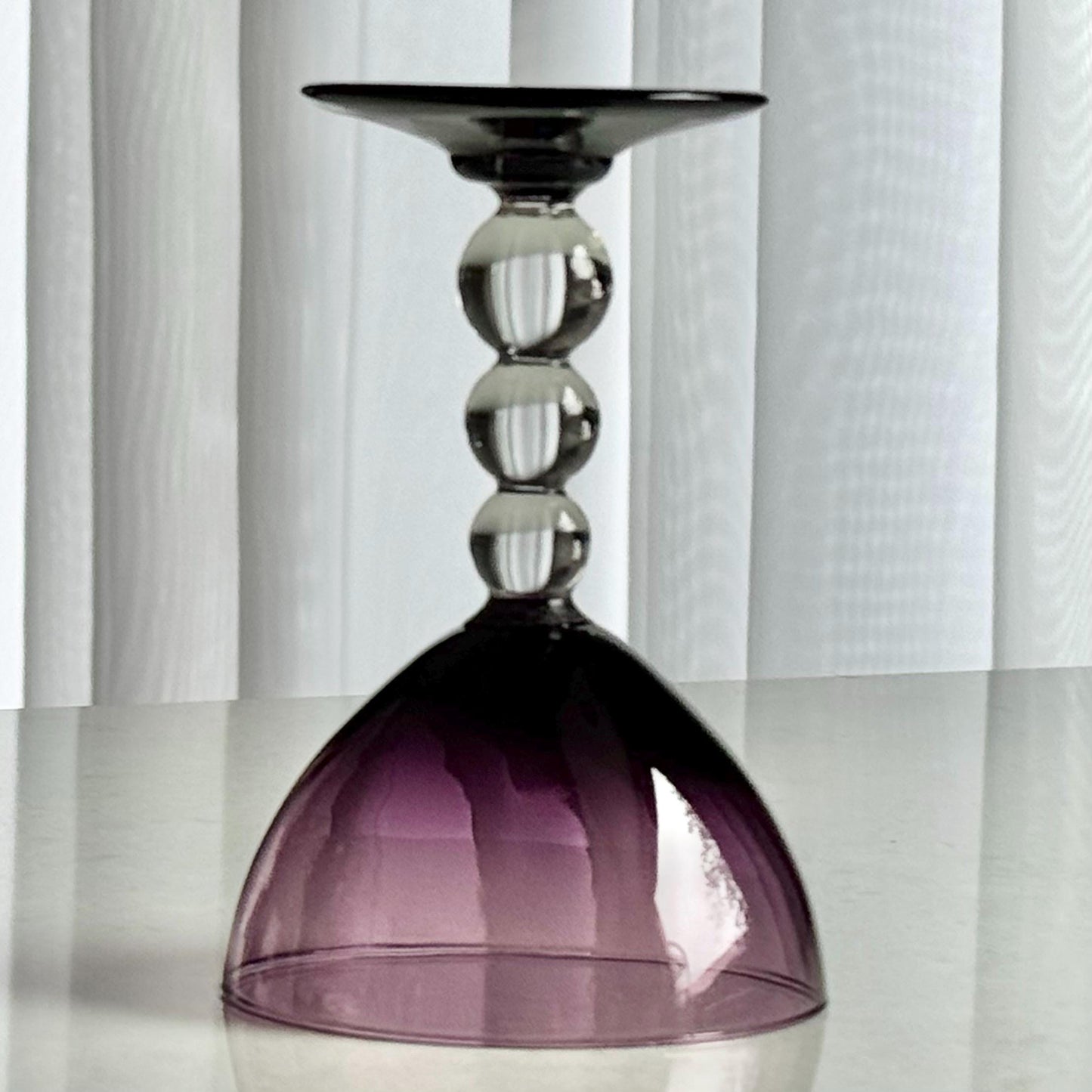 Vintage Bryce Aristocrat Amethyst Purple Bubble Stem Glasses - Set of 3