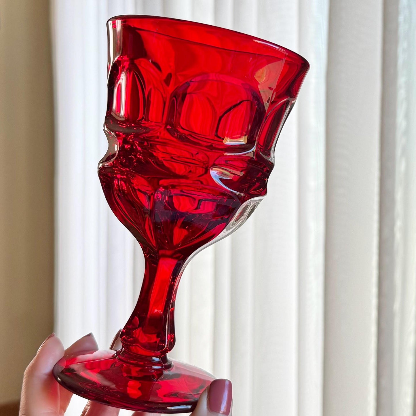 Vintage Fostoria Argus Ruby Red Glasses (circa 1964 - 1982) - Set of 8 Large Goblets